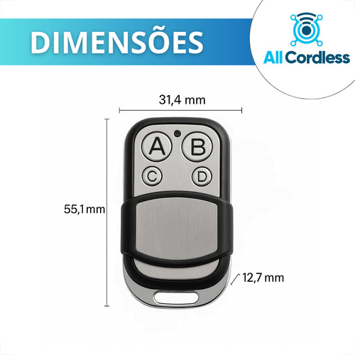 Controle Remoto Rf 433mhz Código De Aprendizagem Ev1527