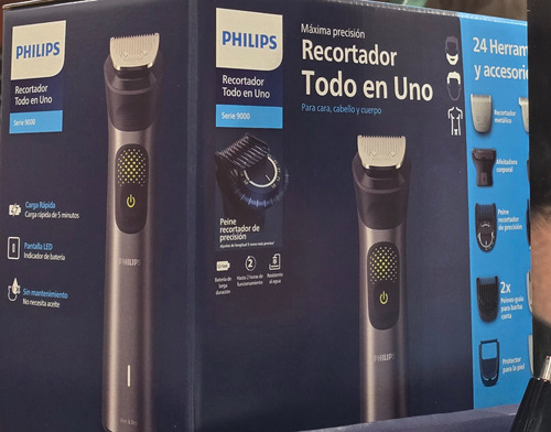 Recortadora Todo En Uno Philips 24 Pzas Color Gris Gris