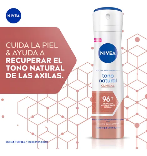 "Desodorante Nivea Clinical Tono Natural Spray 150 ml "