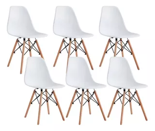 Silla Tipo Eames Moderna Minimalista 6 Piezas