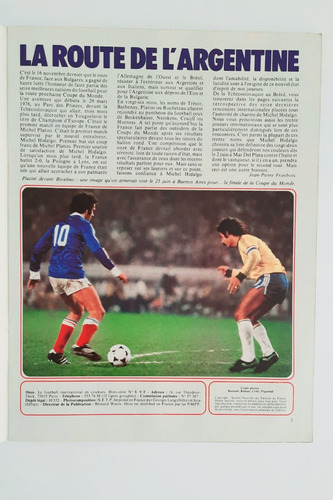 Revista Onze Copa 78 Seleção Francesa (Usado)