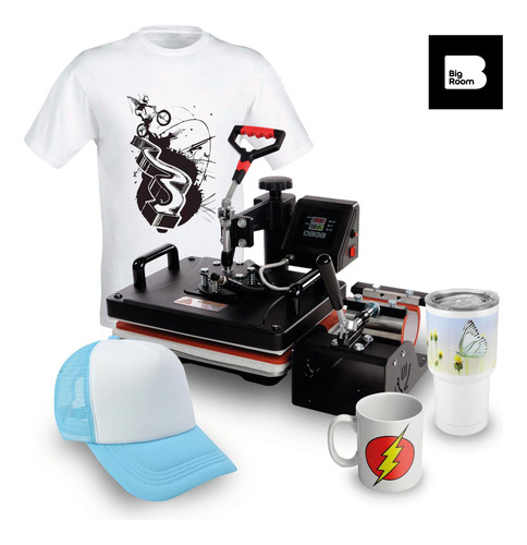 Plancha Sublimacion Combo 9 En 1 Prensa Trasferencia Calor N