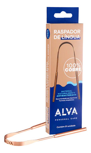 Raspador De Língua Alva 100% Cobre: Antibacteriano Anatômico