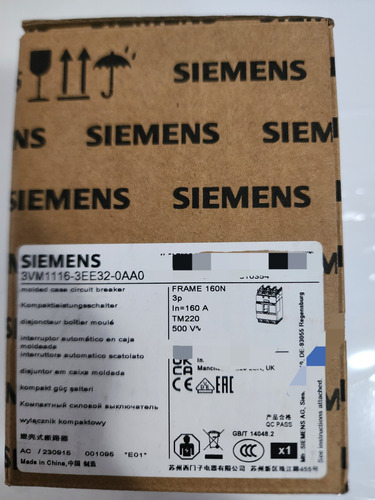 Interruptor Automatico 3p 160a Reg 25ka Ref 3vm1116 Siemens