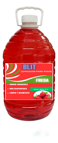 Limpiador Líquido Para Pisos Aroma Fresa 5 L