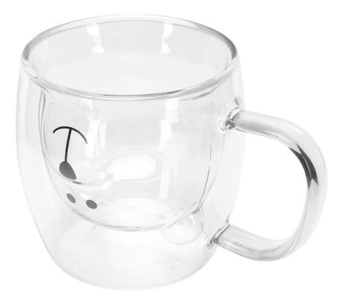 Vaso Taza Doble Pared Vidrio Oso Osito Cafe 250ml Caliente
