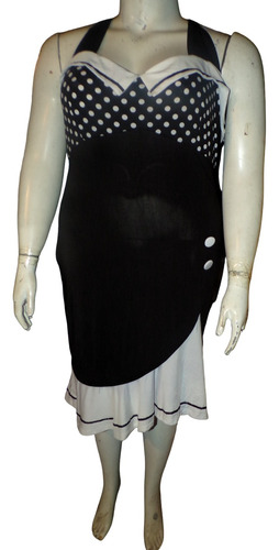 Vestido Halter Negro Lunars Blanco Talla 24 (44mex) Nextmia 