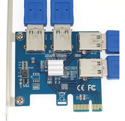 Bluexin 4 1 Pci-e Riser Adapter Placa Base Adaptador Usb3.0