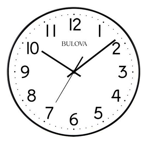Reloj De Pared Bulova Office Mate, 16 , Negro Y Blanco