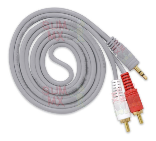Imagen 1 de 10 de Cable Auxiliar De Audio 3.5 M A 2 Rca 1.5 Metros Estereo Aux