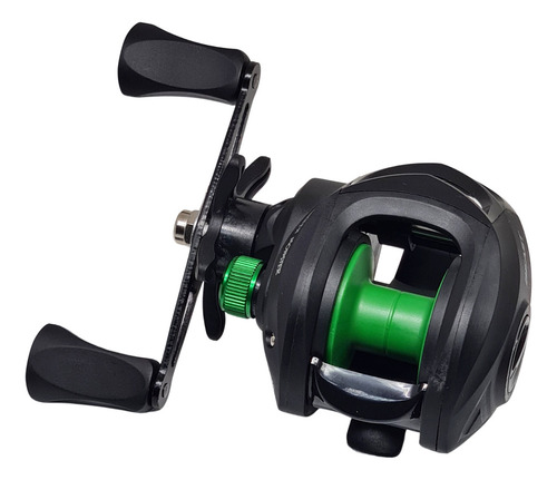 Pesca Reel Huevito Rotativ + 1.80m + Nylon Color Negro/gris Lado De La Manija Derecho
