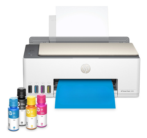 Impresora A Color  Multifunción Hp Smart Tank 5000 Con Wifi Blanca Y Gris 110v 5d1b6a#b1h