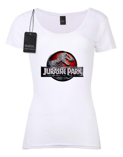 Remera Dama Jurassic Park Dibujo Art Logo - Psjp1