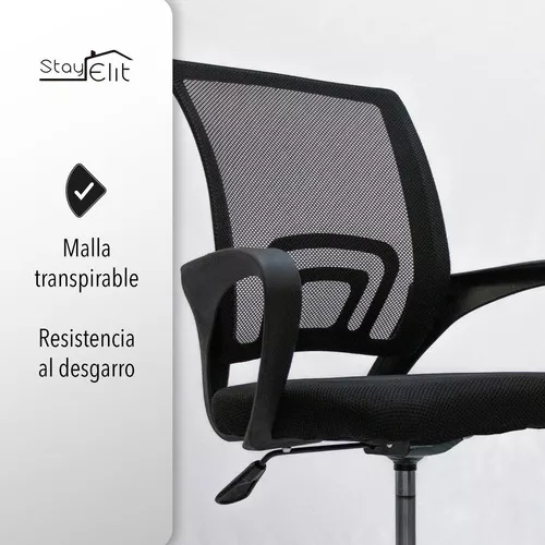  Silla de oficina ajustable para juegos con respaldo lumbar de  malla transpirable gruesa cojín de asiento ejecutivo ergonómico giratorio  (color: negro). : Hogar y Cocina