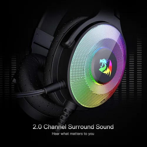 Auriculares Para Juegos Con Cable Redragon H350 Rgb, Respald