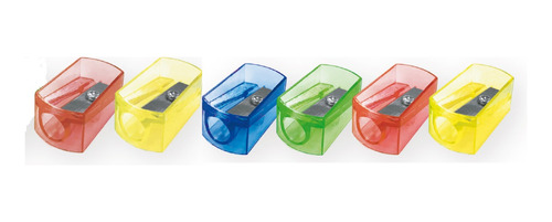 Sacapuntas Plástico Kit X 6 Unidades Colores Surtidos