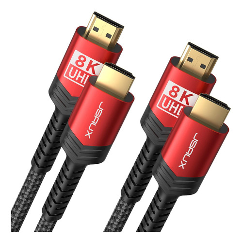 Jsaux 8k Cables Hdmi 2.1 Paquete De 2 6ft, 48gbps 8k Y 4k Ca