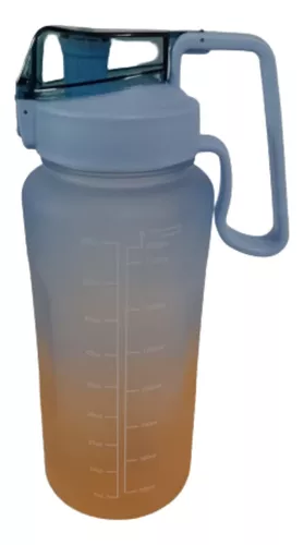 Botella De Agua Motivacional Deporte Doble Pico 2 Litros