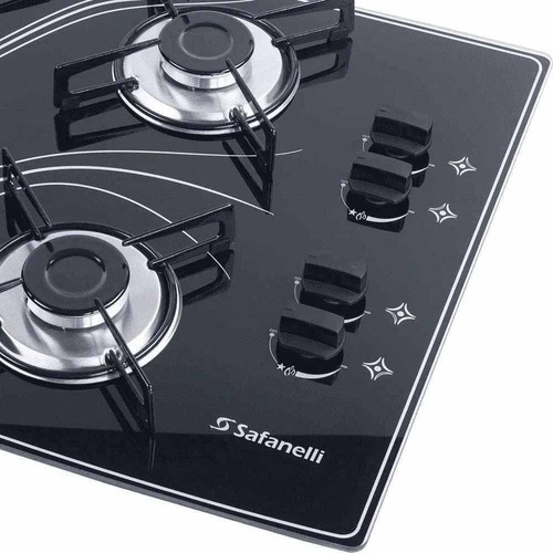 Imagem 4 de 5 de Fogao Cooktop 4 Bocas Lines Safanelli Bivolt Preto