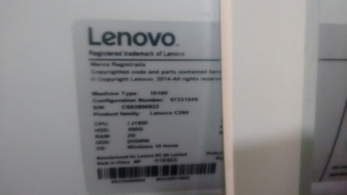 Lenovo C260 Aio Desarmo Blanco (Usado)