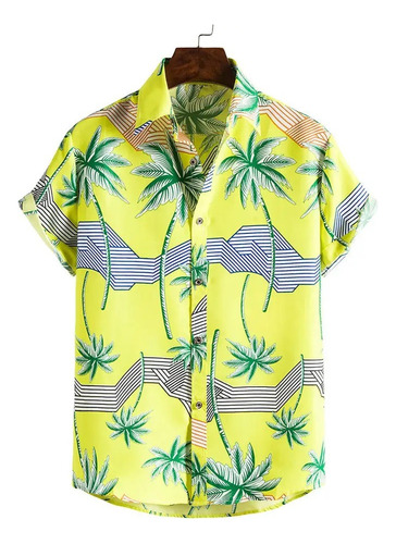 Camisa Para Hombre Hawaiana Estampada Colores