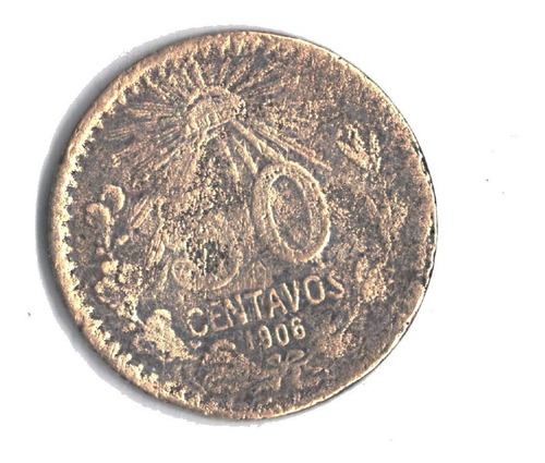 Moneda 50 Centavos  Sol  1906  Bronce   L2h21r3c3