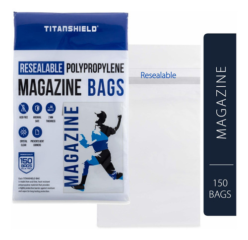 Titanshield - Bolsas De Revistas Resellables De 8.5 X 11.0in