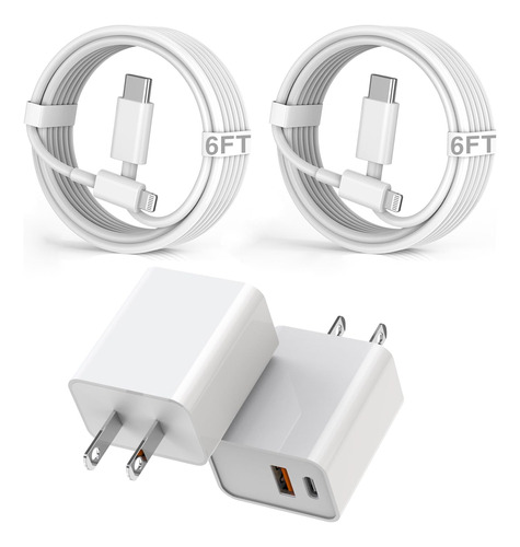 Cargador Rapido Para iPhone, 2 Unidades De 20 W De Doble Pue