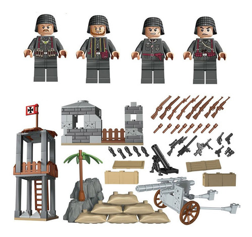 Militares Figures Brinquedo-asalto Segunda Guerra Mundial