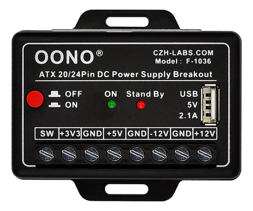 Oono Atx 24/20-pin Dc Power Supply Breakout Módulo Con Pue.