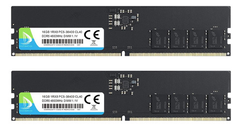 Ddr5 32gb (2x16gb) 4800mhz Pcrx8 Cl40 Sin Búfer No Ecc 1.1v