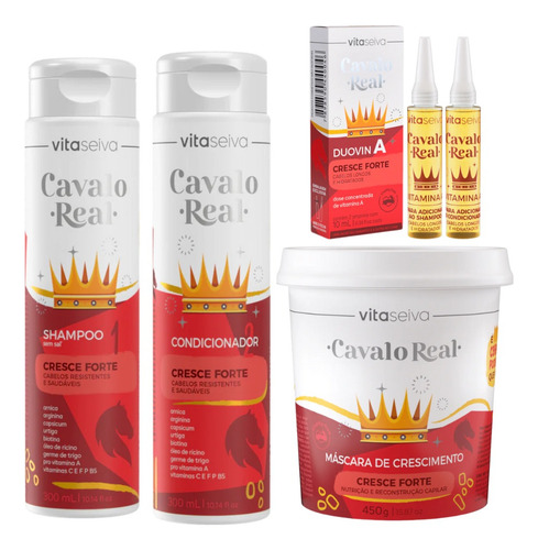 Kit Shampoo/condic/mascara/duovin A Cresce Forte Vita Seiva