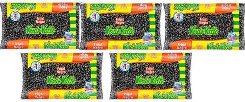 Frijol Negro 5 Bolsas De 1kg Verde Valle