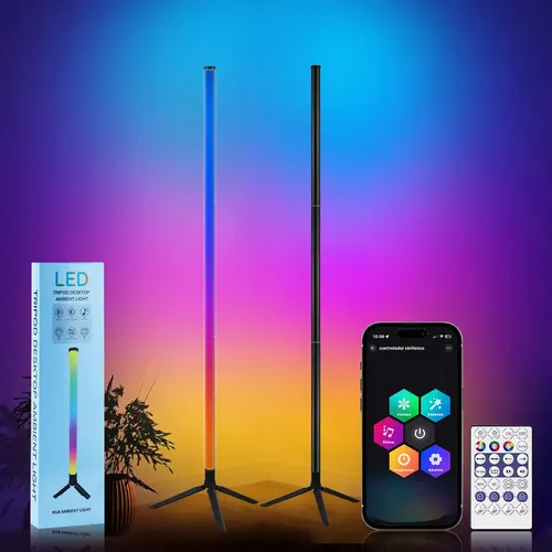 Hutiirich® Lámpara De Piso Led Rgb Lámpara De Pie Inteligente Con Sincronizac...