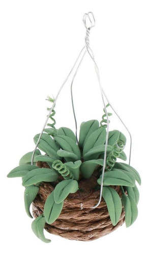 2 Decoración De Macetero En Miniatura Con Plantas Colgantes