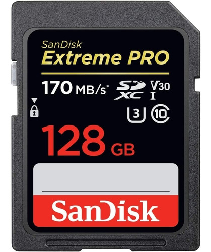 Tarjeta Memoria Sandisk Extreme Pro Sdxc 128 Gb, 170 Mb/s