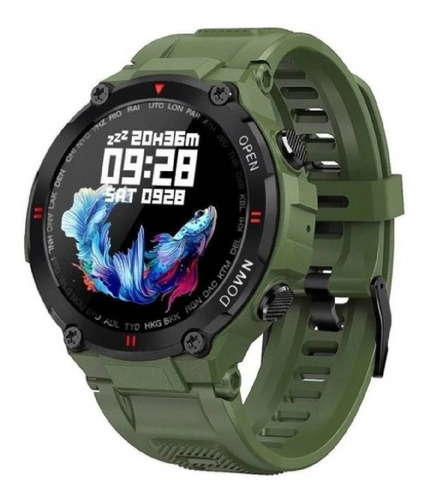 Smartwatch Lemfo K22 1.28" caixa  verde e preta, pulseira  verde