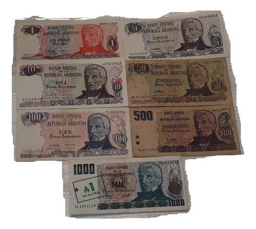   Billetes Pesos Argentinos Serie Son 7 Sc Sc- Ebc Mbc  Bc 