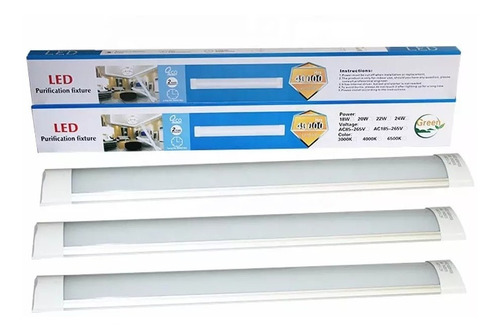 Lampara Led Superficial Antipolvo 18w 60cm 6500k Luz Fria