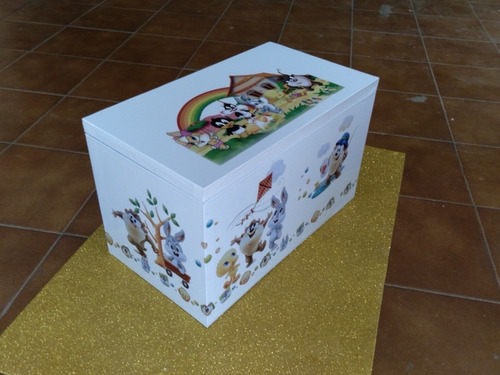 Imagen 8 de 10 de Cofre Para Bebes Personalizados. Ideal Ajuar Regalos Looney
