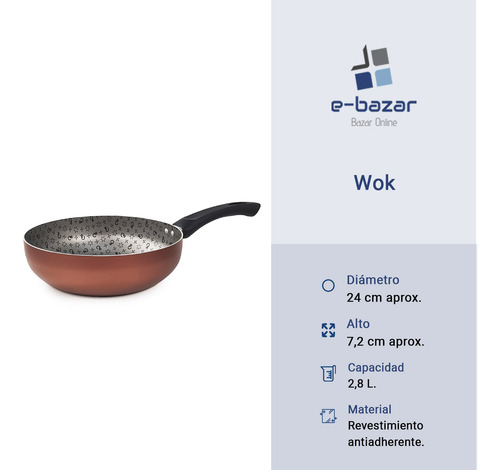 Wok Antiadherente S/ Tapa Panelux Maximum 24 Cm