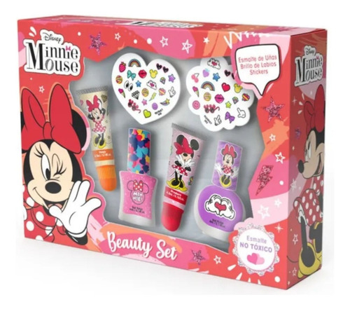 Set De Belleza Para Niñas Esmaltes Y Gloss Minnie Beauty Set