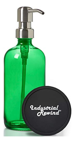 Botella De Vidrio Verde Dispensador De Jabón De Vidrio Con B