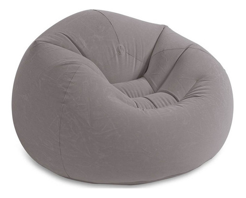 Sillon Inflable Puf Beanless Gris Extra Suave Hogar Intex