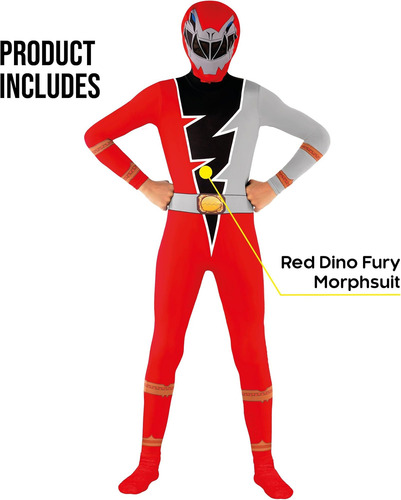 Morphsuits Red Power Rangers Dino Charge Morpher, Disfraz De