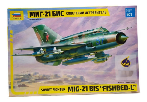 Zvezda 7259 Mig 21 Fishbed Maqueta 1/72 Ruso Para Armar Caza