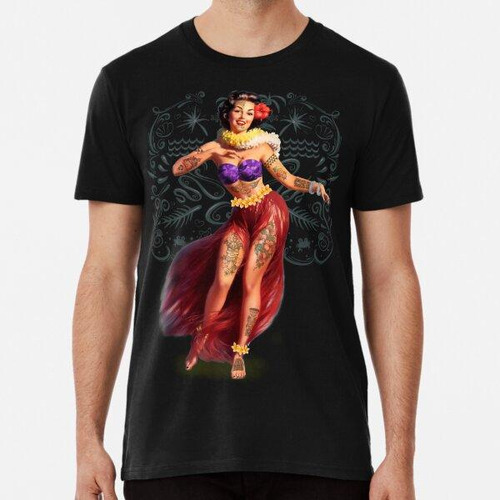 Remera Metro & Medio Designs - Pin Up De Bailarina Hula Tatu