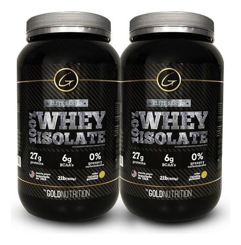 Pack Proteina - 2 X 100% Whey Isolate 2lb Gold Nutrition Sabor 2 X Vainilla Gourmet
