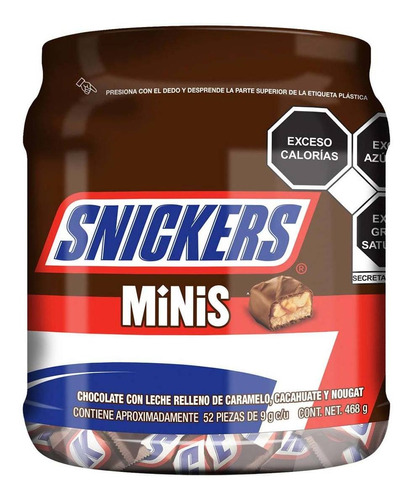 Chocolates Snickers Minis Vitro 468g