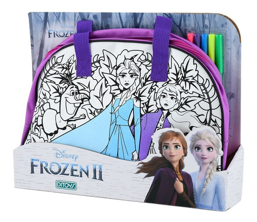 Frozen Bolso Para Colorear Con Marcadores Ditoys 2367